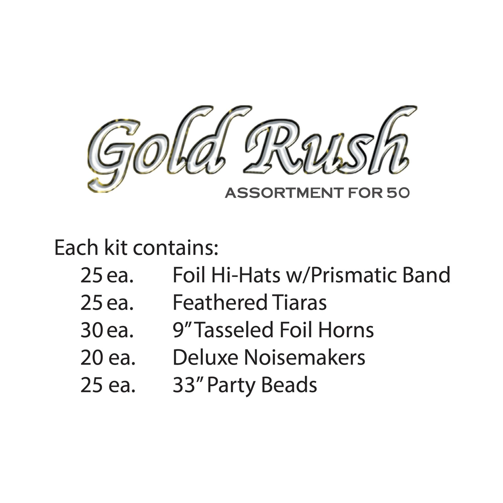Beistle Gold & White New Year Rush Party Favor Kit for 50